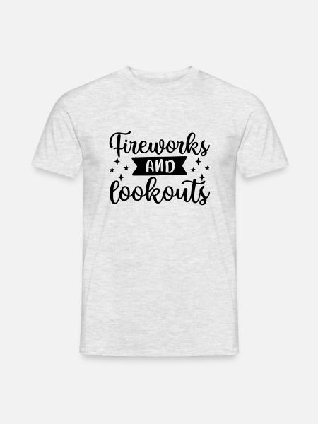 Fireworks and Lookout - Men's T-Shirt - heather grey