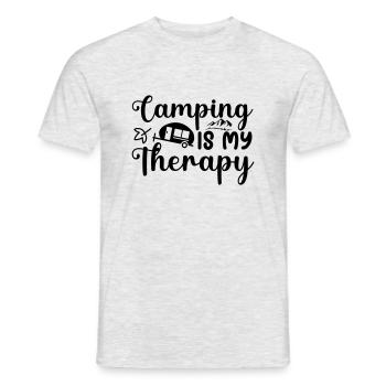 6 camping is my therapy - Men's T-Shirt - heather grey - Front - AI Model Male 178 dark (178cm)
