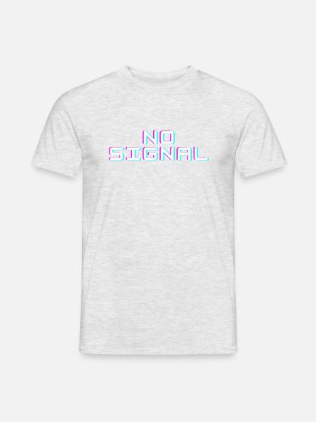 NO SIGNAL?! - Männer T-Shirt - Grau meliert
