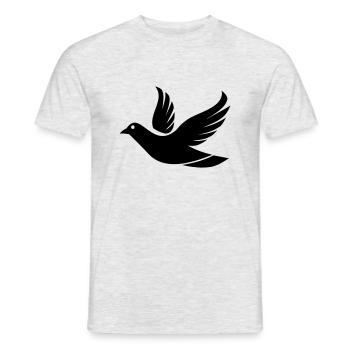Fliegende Taube im Himmel - Illustration - Männer T-Shirt - Grau meliert - Vorne - AI Model Male 178 dark (178cm)