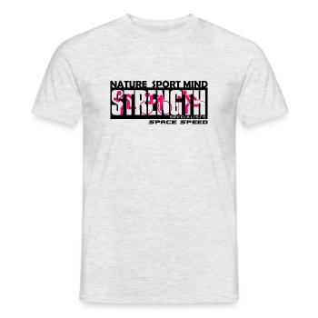 Gedrucktes Design: Natursport für T-Shirt, Sweatshirt.. - Männer T-Shirt - Grau meliert - Vorne - AI Model Male 178 dark (178cm)