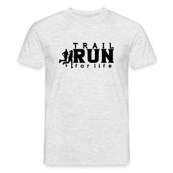 Courir Trail Run For Life - T-shirt homme - gris chiné - Devant - AI Model Male 178 dark (178cm)