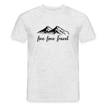 Vivre l’amour voyage montagnes - T-shirt homme - gris chiné - Devant - AI Model Male 178 dark (178cm)