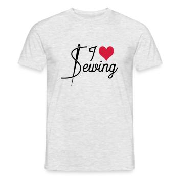 Nähen - Männer T-Shirt - Grau meliert - Vorne - AI Model Male 178 dark (178cm)