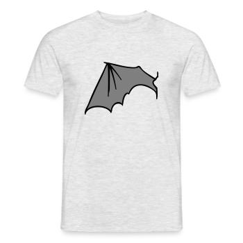 batwing_left_grey - Männer T-Shirt - Grau meliert - Vorne - AI Model Male 178 dark (178cm)