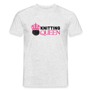 Knitting queen - Männer T-Shirt - Grau meliert - Vorne - AI Model Male 178 dark (178cm)