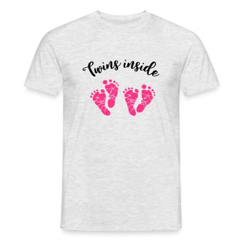 Twins baby feet twins inside pregnancy - Men's T-Shirt - heather grey - Front - AI Model Male 178 dark (178cm)