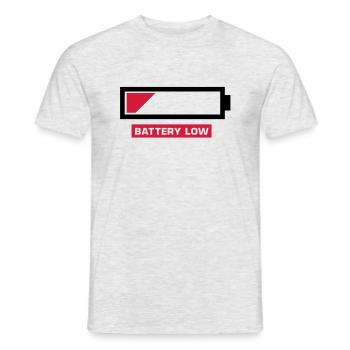 battery_low__f2 - Männer T-Shirt - Grau meliert - Vorne - AI Model Male 178 dark (178cm)
