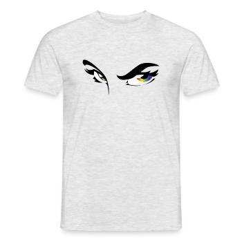 Rainbow 34b - Augen - Gesicht - face - Männer T-Shirt - Grau meliert - Vorne - AI Model Male 178 dark (178cm)