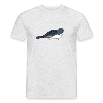 Seal with Baby F - T-shirt homme - gris chiné - Devant - AI Model Male 178 dark (178cm)