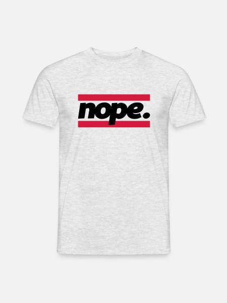 nope graphic - Männer T-Shirt - Grau meliert