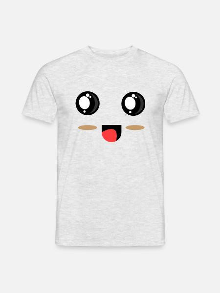 Süßes Gesicht - Lachen Augen - Männer T-Shirt - Grau meliert