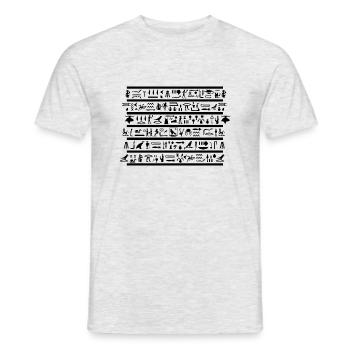 Ecriture Egyptienne Hiéroglyphes - T-shirt homme - gris chiné - Devant - AI Model Male 178 dark (178cm)