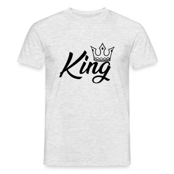 König, sei der König, Paar T-Shirt Idee - Männer T-Shirt - Grau meliert - Vorne - AI Model Male 178 dark (178cm)