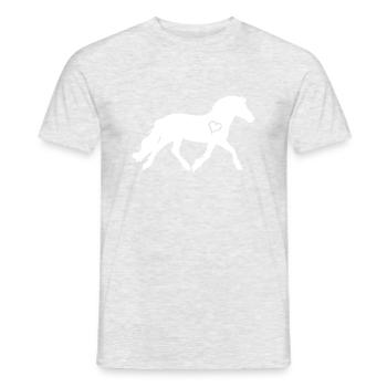 Norvégien avec un cœur - T-shirt homme - gris chiné - Devant - AI Model Male 178 dark (178cm)
