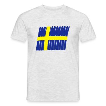 Sweden flag paint - Männer T-Shirt - Grau meliert - Vorne - AI Model Male 178 dark (178cm)