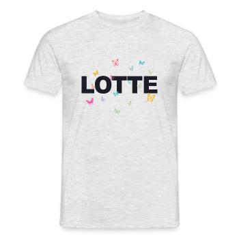 Lotte - Beautiful Charlotte name with butterflies - Men's T-Shirt - heather grey - Front - AI Model Male 178 dark (178cm)