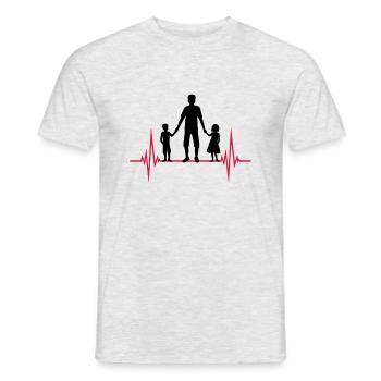 Fréquence 2 Enfants Papa - T-shirt homme - gris chiné - Devant - AI Model Male 178 dark (178cm)