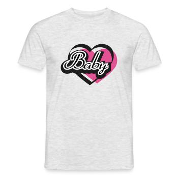 Baby Herz Rosa - Männer T-Shirt - Grau meliert - Vorne - AI Model Male 178 dark (178cm)