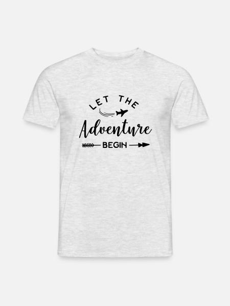 Let the adventure begin - Männer T-Shirt - Grau meliert
