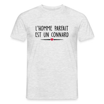 l homme parfait est un connard - T-shirt homme - gris chiné - Devant - AI Model Male 178 dark (178cm)
