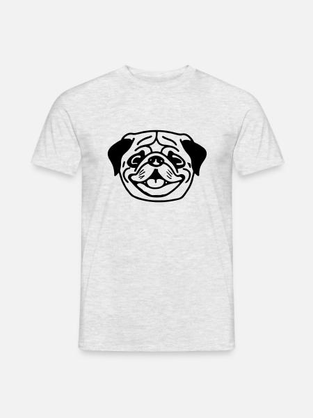 Mops Hund Geschenkidee Vektor - Männer T-Shirt - Grau meliert