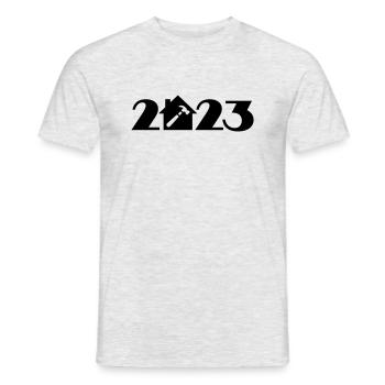 Caretaker 2023, craftsman 2023, builder 2023 - Men's T-Shirt - heather grey - Front - AI Model Male 178 dark (178cm)