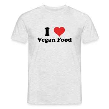 i love Vegan Food - Men's T-Shirt - heather grey - Front - AI Model Male 178 dark (178cm)