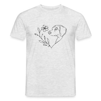 Herz Hund - Männer T-Shirt - Grau meliert - Vorne - AI Model Male 178 dark (178cm)