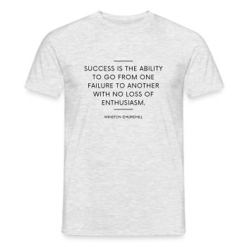 success is the ability Churchill Zitat - Männer T-Shirt - Grau meliert - Vorne - AI Model Male 178 dark (178cm)