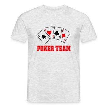 Équipe de poker - T-shirt homme - gris chiné - Devant - AI Model Male 178 dark (178cm)