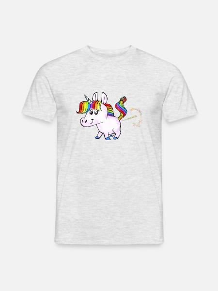 Pupseinhorn - Männer T-Shirt - Grau meliert