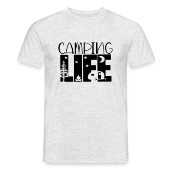 la vie en camping - T-shirt homme - gris chiné - Devant - AI Model Male 178 dark (178cm)