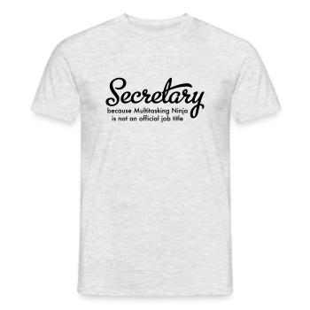 secretary - Men's T-Shirt - heather grey - Front - AI Model Male 178 dark (178cm)