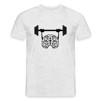 Gehirn Brain Bar Krafttraining - Männer T-Shirt - Grau meliert - Vorne - AI Model Male 178 dark (178cm)