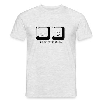 Copy hexa - Männer T-Shirt - Grau meliert - Vorne - AI Model Male 178 dark (178cm)