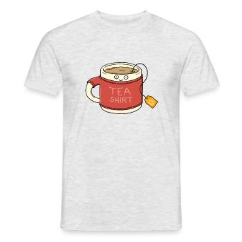 Tea Shirt - lustiges Tee-Liebhaber Motiv - Männer T-Shirt - Grau meliert - Vorne - AI Model Male 178 dark (178cm)