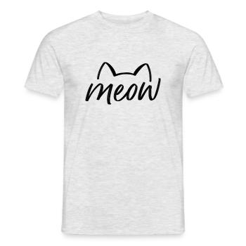 Cats Cat Miau Meow Shirt - Men's T-Shirt - heather grey - Front - AI Model Male 178 dark (178cm)