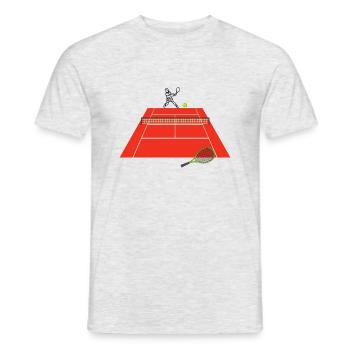 Tennis Tennis Court Tennis Player Racket Ball - Men's T-Shirt - heather grey - Front - AI Model Male 178 dark (178cm)