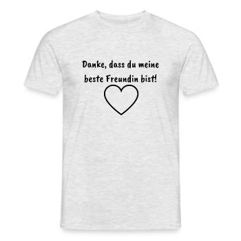 Danke, dass du meine beste Freundin bist! schwarz - Männer T-Shirt - Grau meliert - Vorne - AI Model Male 178 dark (178cm)