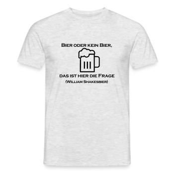 Bier oder kein Bier, das ist hier die Frage. - Männer T-Shirt - Grau meliert - Vorne - AI Model Male 178 dark (178cm)