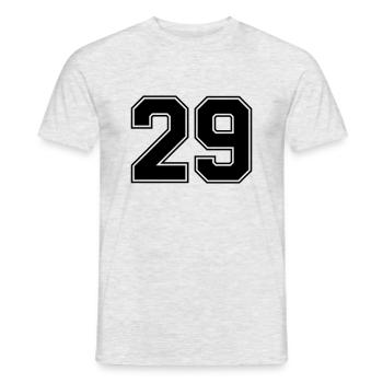 29 - Männer T-Shirt - Grau meliert - Vorne - AI Model Male 178 dark (178cm)