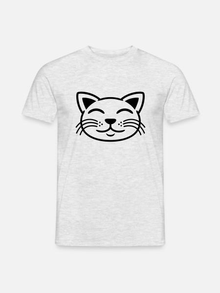 Cat Face Happy Pet - Men's T-Shirt - heather grey