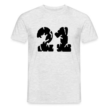 21 Maillot numéro - T-shirt homme - gris chiné - Devant - AI Model Male 178 dark (178cm)