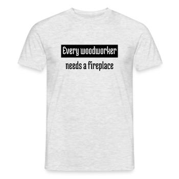 Les amateurs citent de fiers T-shirts Carpenter Skull - T-shirt homme - gris chiné - Devant - AI Model Male 178 dark (178cm)