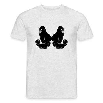 Gorillas Strong - Men's T-Shirt - heather grey - Front - AI Model Male 178 dark (178cm)