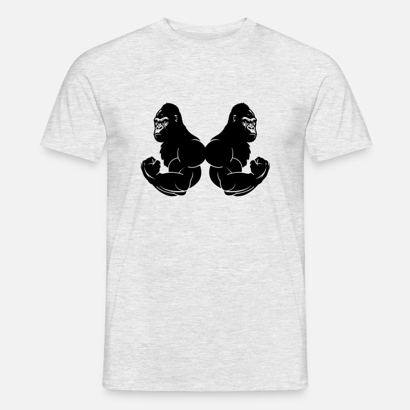 gorillas strong - Männer T-Shirt - Grau meliert