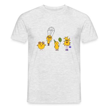 Poussins de Pâques - T-shirt homme - gris chiné - Devant - AI Model Male 178 dark (178cm)