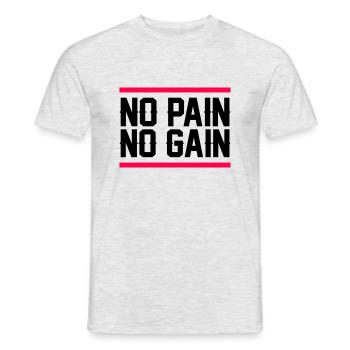 no pain no gain - Men's T-Shirt - heather grey - Front - AI Model Male 178 dark (178cm)