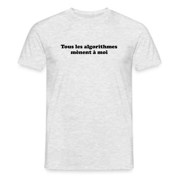 tous les algorithmes mènent à moi - T-shirt homme - gris chiné - Devant - AI Model Male 178 dark (178cm)